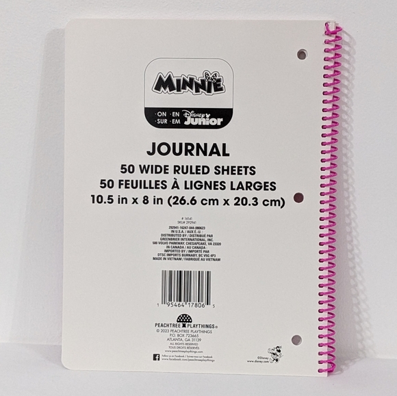 Disney Minnie Mouse Spiral Journal Notebook, 10.5 in x 8 in., NEW - Picture 4 of 4
